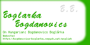 boglarka bogdanovics business card