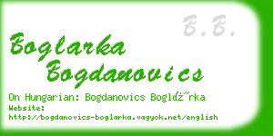 boglarka bogdanovics business card